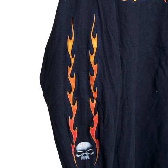 Y2K Harley Davidson Spell out Flames Shirt Size XL - Picture 2 of 7